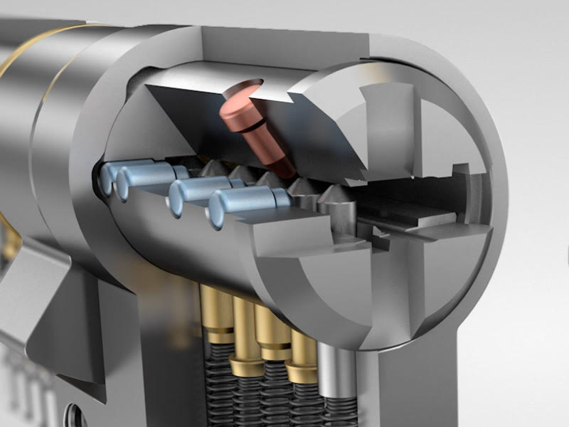 Hardened steel tumbler pin mechanism